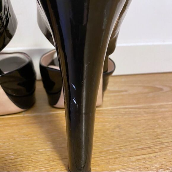Miu Miu-Black Patent Peep Toe Zip Platform - Picture 11 of 12
